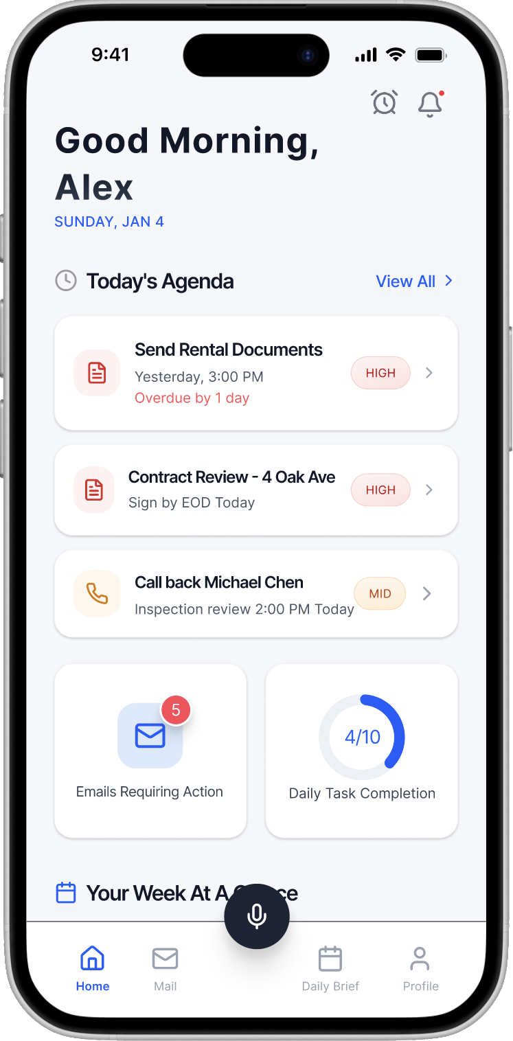 Regent app home screen